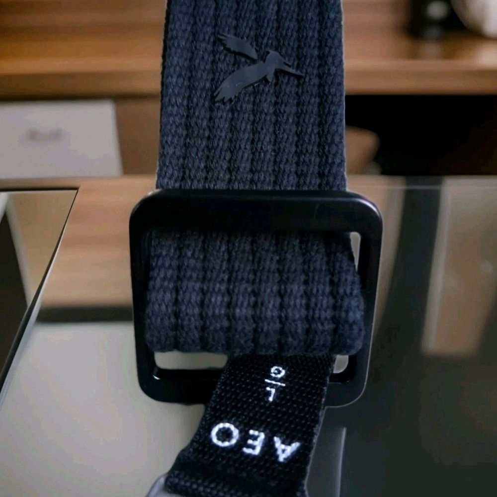 New With Tags American Eagle Outfitters Black Web Belt MSRP 29.95